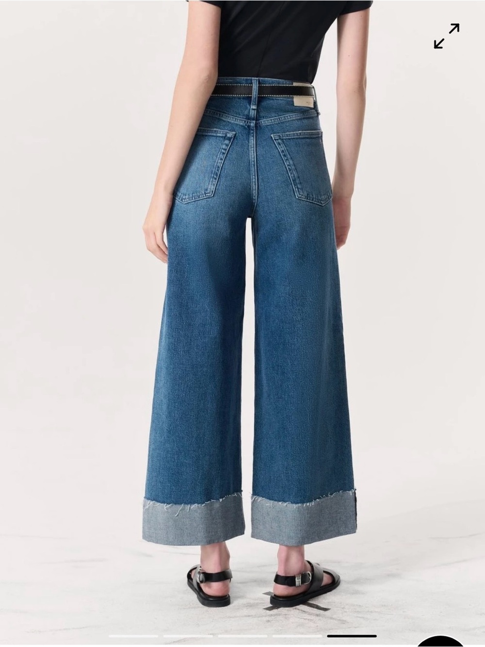 Rag & Bone Sofie high rise wide leg cuffed denim jean - Picture 4 of 13